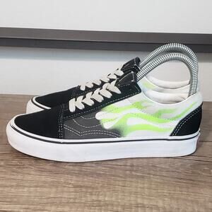 Vans Old Skool Women's Athletic Skate Shoes Sneaker Size 6 Black/Neon Green